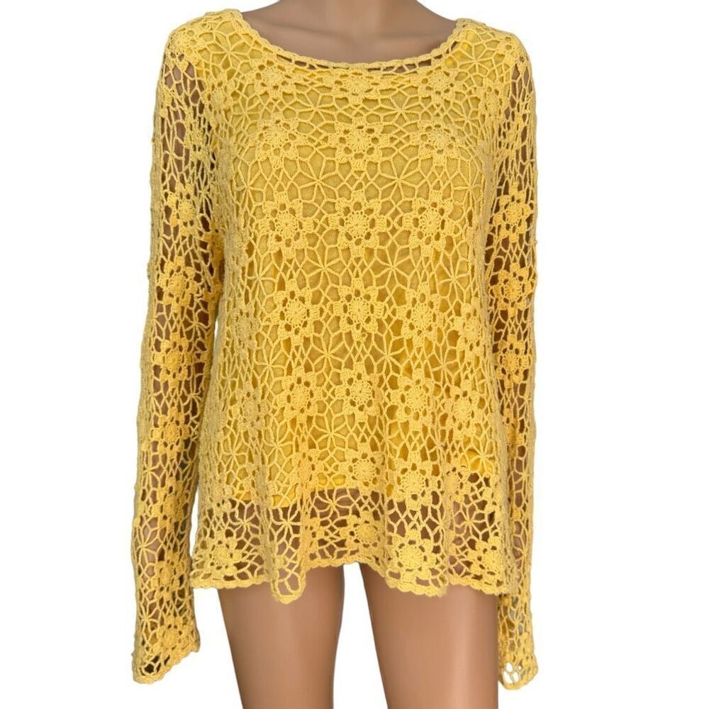 Sag Harbor cotton crochet sweater size petite Large